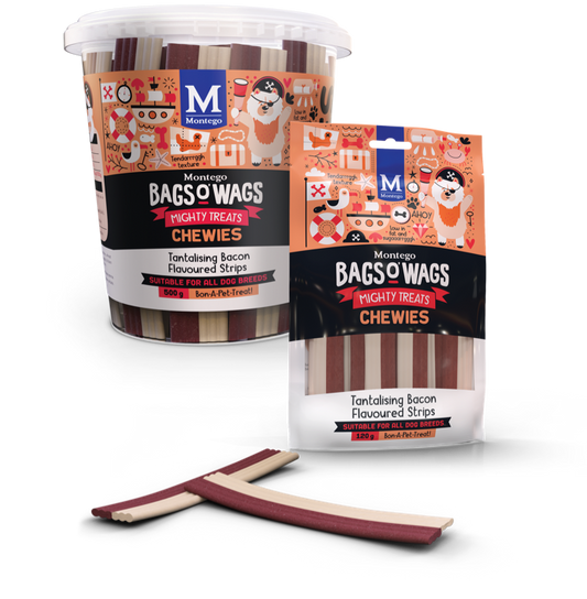 Montego Bags O' Wags Tantalising Bacon Flavoured Strips