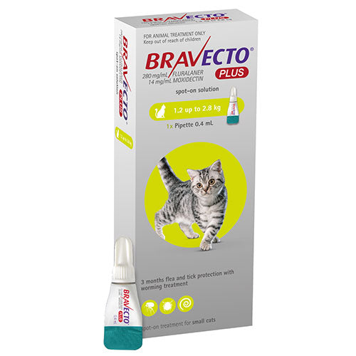 Bravecto Plus for CATS 1,2 - 2,8kg